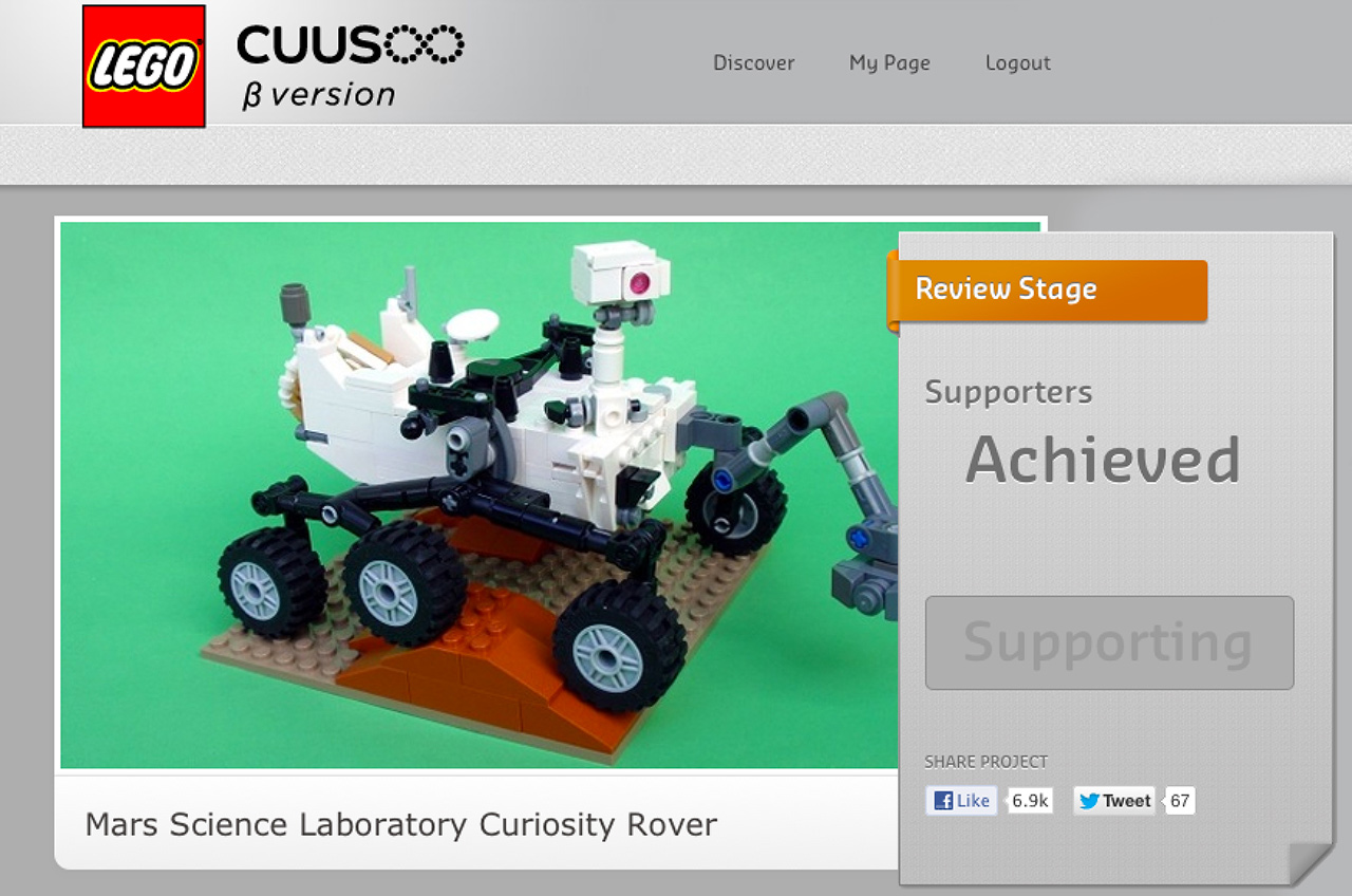 LEGO May Make Mars Rover Curiosity Toy After 10,000 Votes